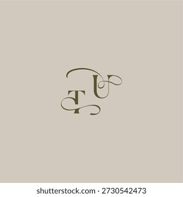 inicial em luxuoso conceito logomark TU casamento monograma logotipo letra feminino elegante estilo design