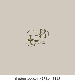 initial in luxurious logomark concept UB wedding monogram logo letter feminine elegant style design