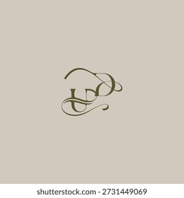 initial in luxurious logomark concept UD wedding monogram logo letter feminine elegant style design