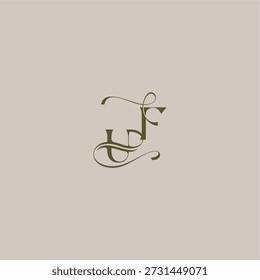 anfänglich in luxuriösem logomark konzept UF hochzeit monogramm logo buchstabe feminin eleganten stil design