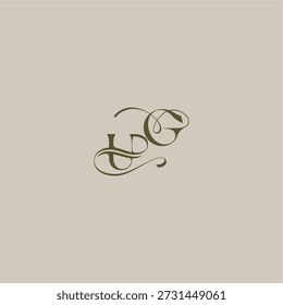 anfänglich in luxuriösen logomark Konzept UG Hochzeit Monogramm Logo Brief feminin eleganten Stil Design