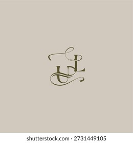 initiale in luxuriösen logomark konzept UL hochzeit monogramm logo buchstabe feminin eleganten stil design