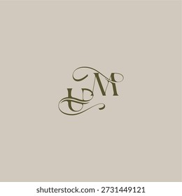 anfänglich in luxuriösem logomark konzept UM hochzeit monogramm logo buchstabe feminin eleganten stil design