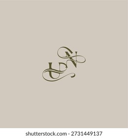 anfänglich in luxuriösen logomark Konzept UN Hochzeit Monogramm Logo Brief feminin eleganten Stil Design