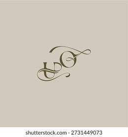 initial in luxurious logomark concept UO wedding monogram logo letter feminine elegant style design