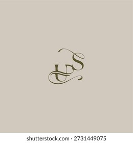 initial in luxurious logomark concept US wedding monogram logo letter feminine elegant style design
