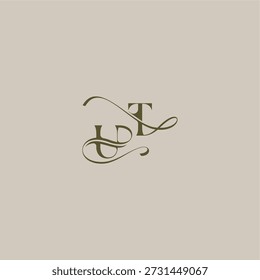 initial in luxurious logomark concept UT wedding monogram logo letter feminine elegant style design