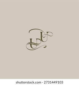 initial in luxurious logomark concept UU wedding monogram logo letter feminine elegant style design