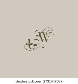 initial in luxurious logomark concept UW wedding monogram logo letter feminine elegant style design