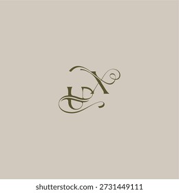 initial in luxurious logomark concept UX wedding monogram logo letter feminine elegant style design