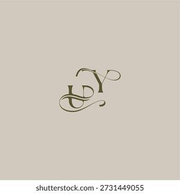 anfänglich in luxuriösen logomark Konzept UY Hochzeit Monogramm Logo Brief feminin eleganten Stil Design