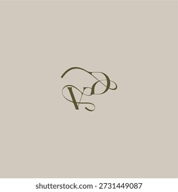inicial en el concepto de marca de logotipo de lujo VD monograma de boda logo letra diseño de estilo elegante femenino