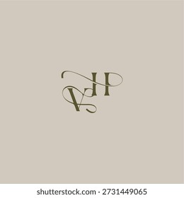 initial in luxurious logomark concept VH wedding monogram logo letter feminine elegant style design