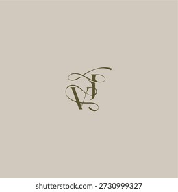 initial in luxurious logomark concept VJ wedding monogram logo letter feminine elegant style design