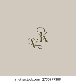 anfänglich in luxuriösem logomark konzept VK hochzeit monogramm logo buchstabe feminin eleganten stil design