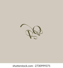 initial in luxurious logomark concept VQ wedding monogram logo letter feminine elegant style design