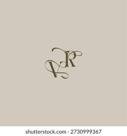 anfänglich in luxuriösem logomark konzept VR hochzeit monogramm logo buchstabe feminin eleganten stil design