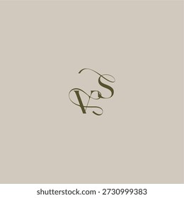 initial in luxurious logomark concept VS wedding monogram logo letter feminine elegant style design