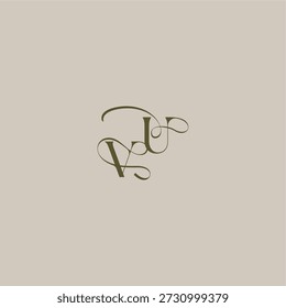 initial in luxurious logomark concept VU wedding monogram logo letter feminine elegant style design