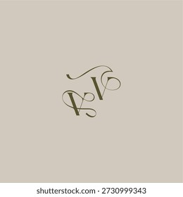 initial in luxurious logomark concept VV wedding monogram logo letter feminine elegant style design