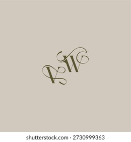 initial in luxurious logomark concept VW wedding monogram logo letter feminine elegant style design
