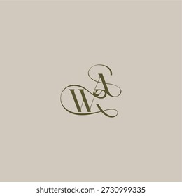 initial in luxurious logomark concept WA wedding monogram logo letter feminine elegant style design