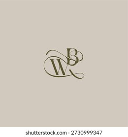 anfänglich in luxuriösen logomark Konzept WB Hochzeit Monogramm Logo Brief feminin eleganten Stil Design