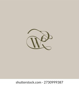 anfänglich in luxuriösen logomark Konzept WD Hochzeit Monogramm Logo Brief feminin eleganten Stil Design