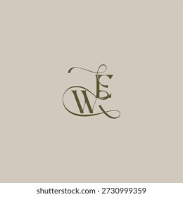initial in luxuriösen logomark konzept WE hochzeit monogramm logo buchstabe feminin eleganten stil design