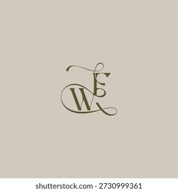 inicial no conceito de logaromarca luxuoso WF casamento monograma logotipo letra feminino elegante estilo design