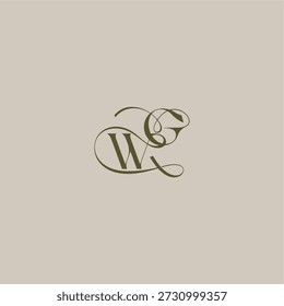 anfänglich in luxuriösen logomark Konzept WG Hochzeit Monogramm Logo Brief feminin eleganten Stil Design