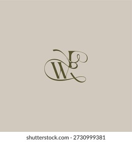 anfänglich in luxuriösen logomark Konzept WI Hochzeit Monogramm Logo Brief feminin eleganten Stil Design