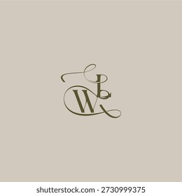 initial in luxurious logomark concept WL wedding monogram logo letter feminine elegant style design