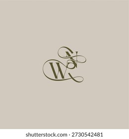 anfänglich in luxuriösen logomark Konzept WN Hochzeit Monogramm Logo Brief feminin eleganten Stil Design