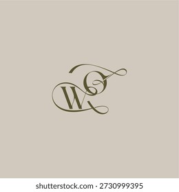 anfänglich in luxuriösem logomark konzept WO hochzeit monogramm logo buchstabe feminin eleganten stil design