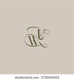 anfänglich in luxuriösen logomark Konzept WU Hochzeit Monogramm Logo Brief feminin eleganten Stil Design