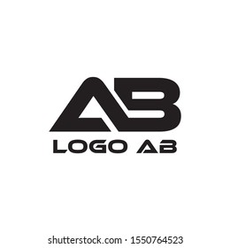 initial luxury design concept logo ab combined black and white