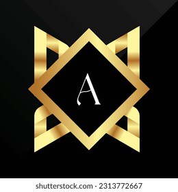 Ein Logo-Symbol für ein erstes luxuriöses Goldschmiedezeichen, Symbol mit einfacher Eleganz