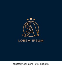 Initial A Luxury Gold Logo