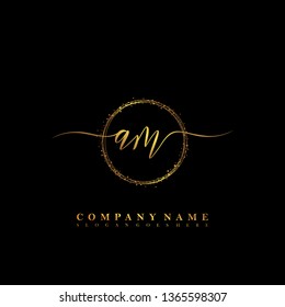 AM Initial luxury handwriting logo vector