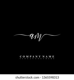AM Initial luxury handwriting logo vector