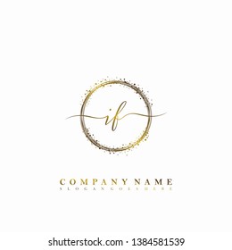 IF Initial luxury handwriting logo vector