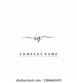 IN Initial luxury handwriting logo vector