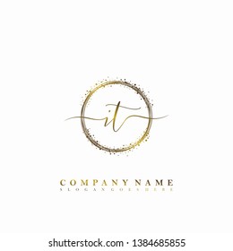 IT Initial luxury handwriting logo vector