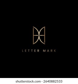 Initial Luxury HX XH Monogram Logo Design, Elegant Lettermark Logo Template.