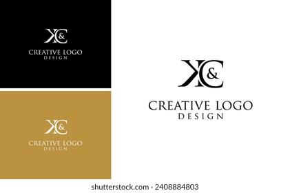 Initial luxury letter KC or CK logo design vector