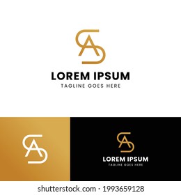 Plantilla de logotipo de carta de lujo inicial SA