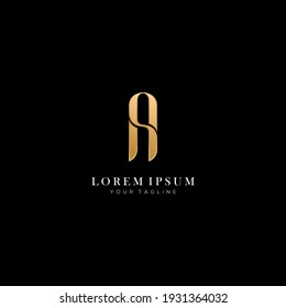 initial luxury AS logo design elegant sophisticated design element