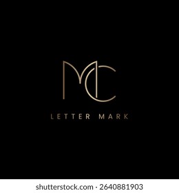 Initial Luxury MC CM Monogram Logo Design, Elegant Lettermark Logo Template.