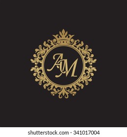 AM initial luxury ornament monogram logo